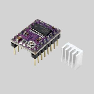 DRV8825 Stepper Motor Driver Module with included aluminum heatsink.