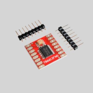 Pinout diagram of the TB6612FNG motor driver showing control and power pins.